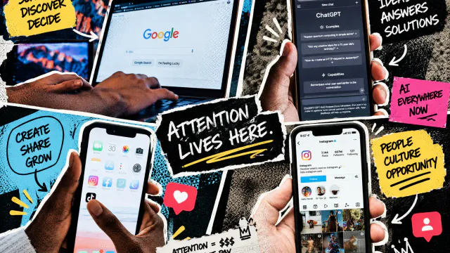 Search results, AI answers and social discovery shown as one connected landscape